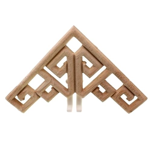 Zpengtai Holzornamente Aufkleber Ecke Rahmen Türen Möbel Holzschnitzerei dekorative Holzfiguren Holz geschnitzt Applique Vintage Home Decor Geschnitzte(20cm,1PC) von Zpengtai