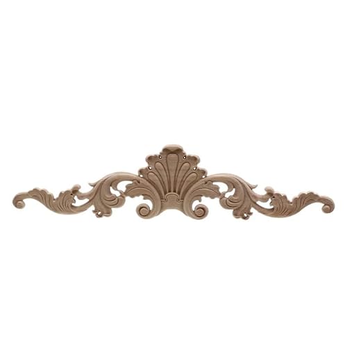 Zpengtai Holzornamente Holz geschnitzt Aufkleber Ecke Rahmen Türen Möbel Holzschnitzerei dekorative Holzfiguren Handwerk Lange Applikation Dekoration Geschnitzte(20cmX5.5cm) von Zpengtai
