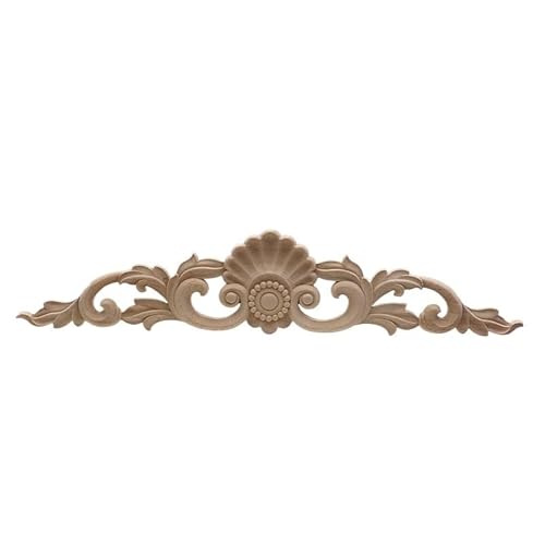 Zpengtai Holzornamente Holz geschnitzt Aufkleber Ecke Rahmen Türen Möbel Holzschnitzerei dekorative Holzfiguren Handwerk Lange Applikation Dekoration Geschnitzte(28cmX5cm) von Zpengtai