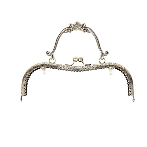 Zpengtai Metall Taschenrahmen 1 Stück 20,5 cm Vintage Geldbörse Rahmen Clutch Bag Verschluss Griff DIY Kuss Schließe Schloss Bronze Gold Prägung DIY Handtasche Rahmen Zubehör Tasche(Bronze) von Zpengtai