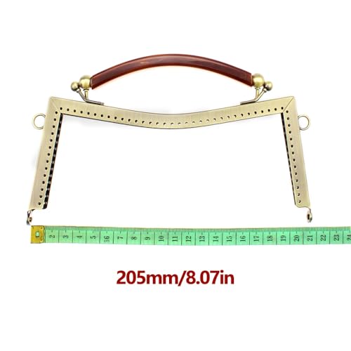 Zpengtai Metall Taschenrahmen 1 Stück 20,5 cm konkaver glatter Metallverschluss DIY handgemachter Kupplungsrahmen for Taschen DIY Geldbörse Zubehör Tasche(Light Gold) von Zpengtai