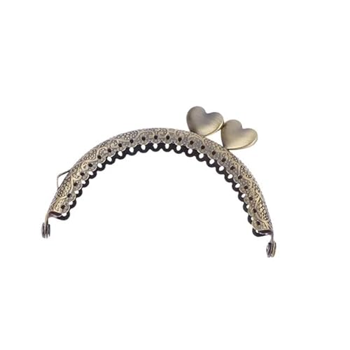 Zpengtai Metall Taschenrahmen 1 Stück 8,5 cm Herzkopf Metall Geldbörse Vintage Rahmengriff for Clutch Bag Wallet Kuss Schließe Schloss DIY Taschenherstellung Zubehör Tasche(Bronze) von Zpengtai