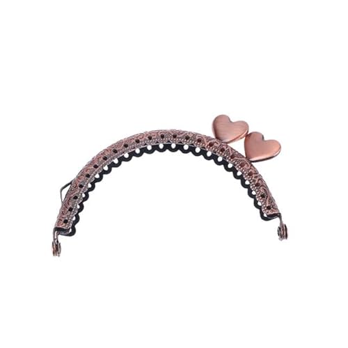 Zpengtai Metall Taschenrahmen 1 Stück 8,5 cm Herzkopf Metall Geldbörse Vintage Rahmengriff for Clutch Bag Wallet Kuss Schließe Schloss DIY Taschenherstellung Zubehör Tasche(Red Copper) von Zpengtai