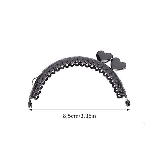 Zpengtai Metall Taschenrahmen 1 Stück 8,5 cm Herzkopf Metall Geldbörse Vintage Rahmengriff for Clutch Bag Wallet Kuss Schließe Schloss DIY Taschenherstellung Zubehör Tasche(Silver) von Zpengtai