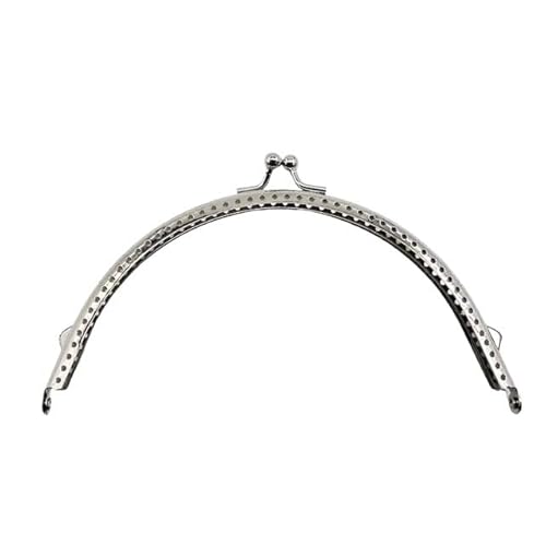 Zpengtai Metall Taschenrahmen 1PCS 6,5/8,5/10,5/12,5/15,5 cm Glänzend Silber Grundlegende Halbkreis Metall Geldbörse Rahmen Kuss Schließe Schloss DIY Tasche Zubehör Tasche(15CM) von Zpengtai