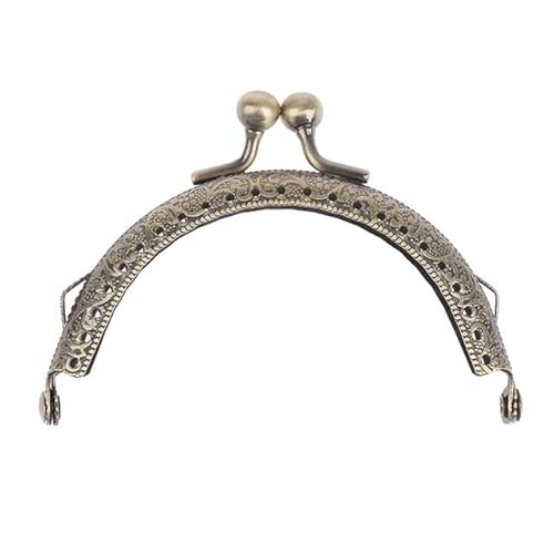 Zpengtai Metall Taschenrahmen 2 Stück 8,5 cm runder Metallrahmen Geldbörsengriff Clutch Bag Handtasche Verschluss Schloss Taschen Hardware Tasche(Bronze) von Zpengtai