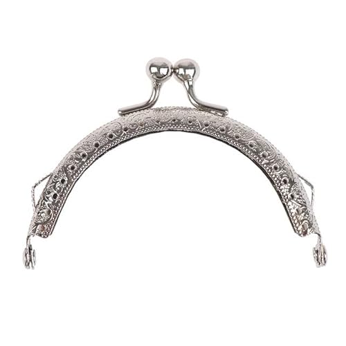 Zpengtai Metall Taschenrahmen 2 Stück 8,5 cm runder Metallrahmen Geldbörsengriff Clutch Bag Handtasche Verschluss Schloss Taschen Hardware Tasche(Silver) von Zpengtai