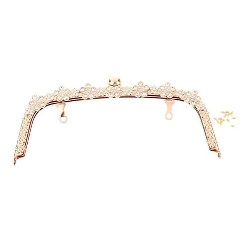Zpengtai Metall Taschenrahmen 22CM Bogen Blume Metall Kuss Verschluss Geldbörse Rahmen Tasche Kupplung Verschluss Handtasche Griff Gold Silber DIY Handtasche Zubehör Tasche(Gold) von Zpengtai