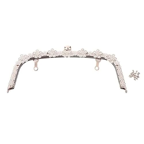 Zpengtai Metall Taschenrahmen 22CM Bogen Blume Metall Kuss Verschluss Geldbörse Rahmen Tasche Kupplung Verschluss Handtasche Griff Gold Silber DIY Handtasche Zubehör Tasche(Silver) von Zpengtai