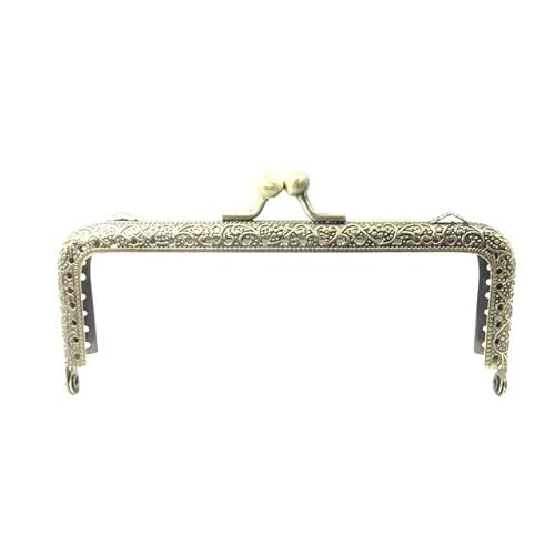 Zpengtai Metall Taschenrahmen 6,5/7,5/8,5/10,5/12,5/15/18/20 cm DIY Metall Quadratischen Rahmen Geldbörse Griff Münze Taschen Metall Kuss Schließe Schloss Rahmen Zubehör Tasche(12.5cm) von Zpengtai