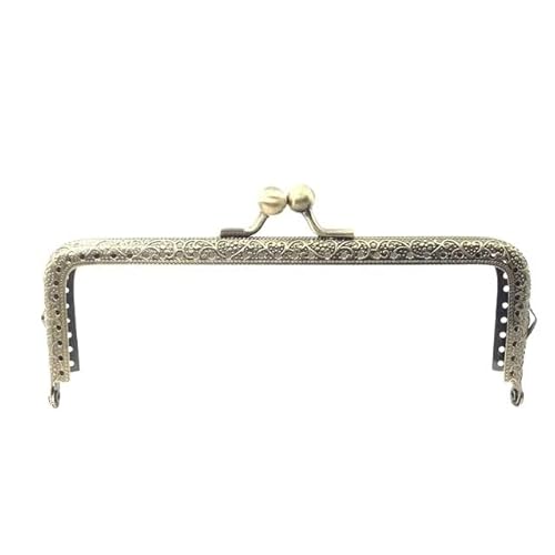 Zpengtai Metall Taschenrahmen 6,5/7,5/8,5/10,5/12,5/15/18/20 cm DIY Metall Quadratischen Rahmen Geldbörse Griff Münze Taschen Metall Kuss Schließe Schloss Rahmen Zubehör Tasche(15cm) von Zpengtai