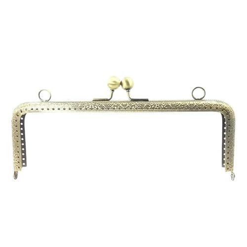 Zpengtai Metall Taschenrahmen 6,5/7,5/8,5/10,5/12,5/15/18/20 cm DIY Metall Quadratischen Rahmen Geldbörse Griff Münze Taschen Metall Kuss Schließe Schloss Rahmen Zubehör Tasche(20cm) von Zpengtai
