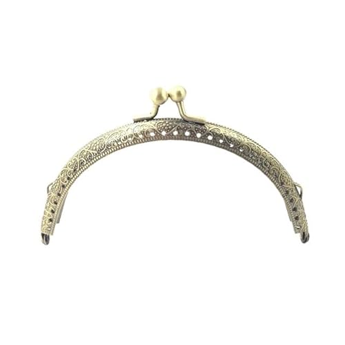 Zpengtai Metall Taschenrahmen 6,5/7,5/8,5/10,5/12,5/15/20 cm DIY Metall Halbkreis Rahmen Geldbörse Griff Münze Taschen Metall Kuss Schließe Schloss Rahmen Zubehör Tasche(12.5cm) von Zpengtai