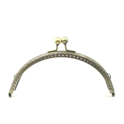 Zpengtai Metall Taschenrahmen 6,5/7,5/8,5/10,5/12,5/15/20 cm DIY Metall Halbkreis Rahmen Geldbörse Griff Münze Taschen Metall Kuss Schließe Schloss Rahmen Zubehör Tasche(15cm) von Zpengtai