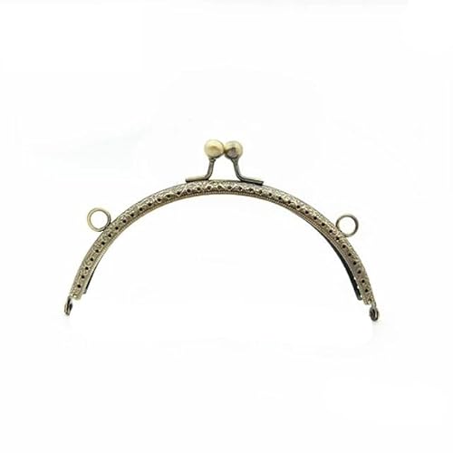 Zpengtai Metall Taschenrahmen 8,5/10,5/12,5/15/20,5 cm DIY Metall Halbkreis Rahmen Geldbörse Griff Münze Taschen Metall Kuss schließe Schloss Rahmen Zubehör Tasche(15cm) von Zpengtai
