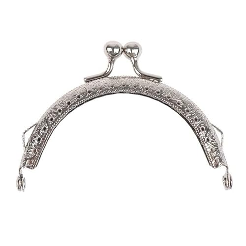 Zpengtai Metall Taschenrahmen 8,5 cm Halbkreis Metall Geldbörse Rahmen Verschluss Verschluss Griff for Tasche Brieftasche Griff Kupplung DIY Tasche Zubehör 5 Farben Tasche(Silver) von Zpengtai