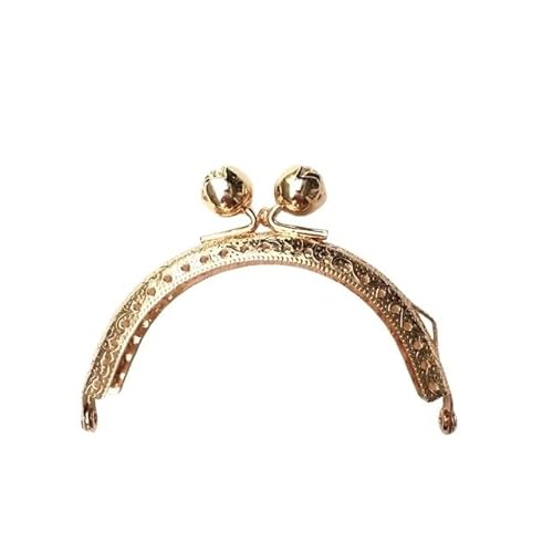 Zpengtai Metall Taschenrahmen 8,5 cm Rosenkopf Metall Geldbörse Rahmengriff for Clutch Bag Münze Kuss Schließe Schloss Antik Bronze Hardware Taschenzubehör Tasche(Light Gold) von Zpengtai