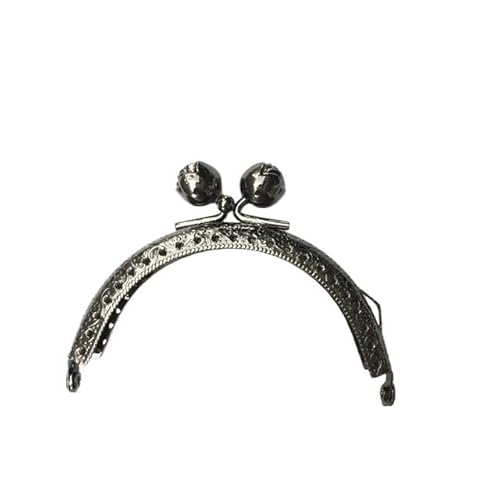Zpengtai Metall Taschenrahmen 8,5 cm Rosenkopf Metall Geldbörse Rahmengriff for Clutch Bag Münze Kuss Schließe Schloss Antik Bronze Hardware Taschenzubehör Tasche(Noir) von Zpengtai