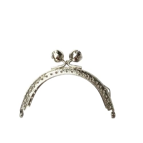 Zpengtai Metall Taschenrahmen 8,5 cm Rosenkopf Metall Geldbörse Rahmengriff for Clutch Bag Münze Kuss Schließe Schloss Antik Bronze Hardware Taschenzubehör Tasche(Silver) von Zpengtai