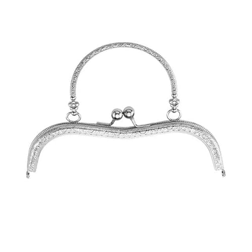 Zpengtai Metall Taschenrahmen Geldbörse Rahmen Kuss Verschluss Vintage Metall Geldbörse Verschluss Rahmen Tasche Rahmen Schnalle DIY Handwerk Tasche(Silver-) von Zpengtai