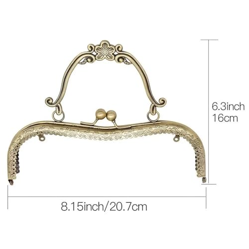 Zpengtai Metall Taschenrahmen Geldbörsen-Verschluss-Rahmen, Kuss-Verschluss, Metall-Geldbörsen-Rahmen for die Herstellung von DIY-Handtaschen Tasche(Silver-) von Zpengtai