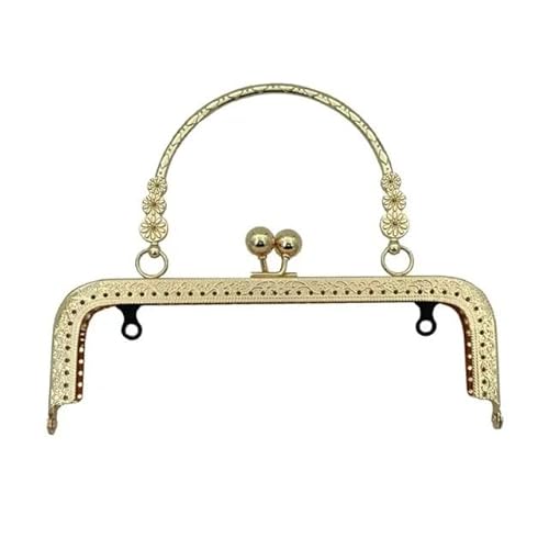 Zpengtai Metall Taschenrahmen Geldbörsen-Verschluss-Rahmen, Kuss-Verschluss-Schloss, Metall-Geldbörsen-Rahmen for DIY-Bastel-Geldbörsen-Taschenherstellung, 18 cm/20 cm Tasche(Gold-18cm) von Zpengtai