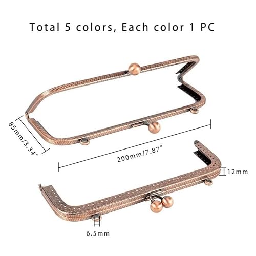 Zpengtai Metall Taschenrahmen Vintage Muster Geldbörse Rahmen 20cm Kuss Verschluss Schloss Metall Geldbörse Verschluss Rahmen, Schnalle DIY Tasche Zubehör Tasche(Gold) von Zpengtai