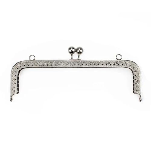 Zpengtai Metall Taschenrahmen Vintage Muster Geldbörse Rahmen 20cm Kuss Verschluss Schloss Metall Geldbörse Verschluss Rahmen, Schnalle DIY Tasche Zubehör Tasche(Silver) von Zpengtai