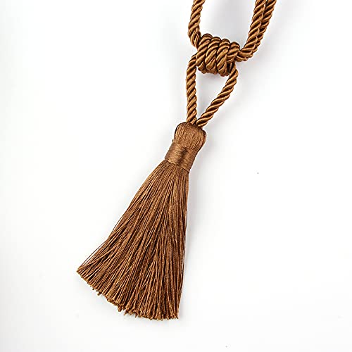 Zpengtai Vorhang Raffhalter 2 STÜCK Handgemachte Quaste Vorhang Raffback Room Zubehör Gold Vorhang Schnalle Seil Home Decoration Holdback Fenster Fringe Gardinenhalter(Coffee) von Zpengtai