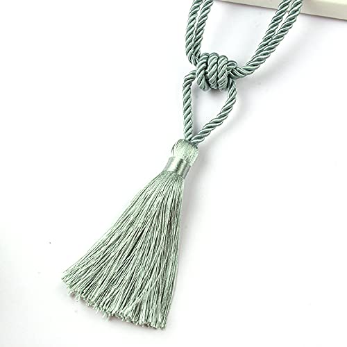 Zpengtai Vorhang Raffhalter 2 STÜCK Handgemachte Quaste Vorhang Raffback Room Zubehör Gold Vorhang Schnalle Seil Home Decoration Holdback Fenster Fringe Gardinenhalter(Light Blue) von Zpengtai