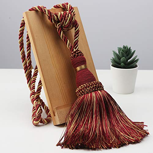 Zpengtai Vorhang Raffhalter 2 STÜCKE Quasten Vorhang Risse Home Decoration Vorhanghalter Schnalle Seil Vorhang Hängende Kugeln for Wohnzimmer Schlafzimmer Zubehör Gardinenhalter(Red) von Zpengtai