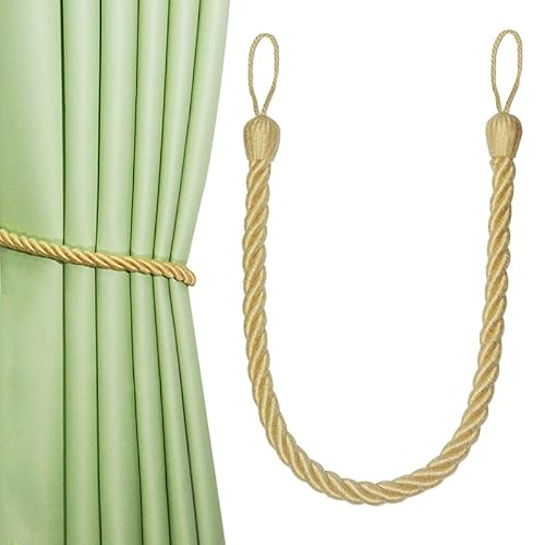 Zpengtai Vorhang Raffhalter 2 Stück Vorhang Raffbacks Fenster Rayon Baumwolle Vorhang Seile Händler Home Vorhang Halter Vorhang Dekorative Zubehör Schnallen Krawatte Gardinenhalter(Gold) von Zpengtai