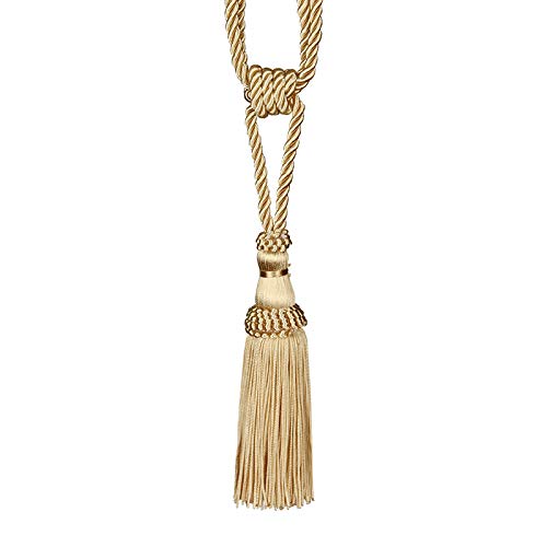 Zpengtai Vorhang Raffhalter 2 Stück Vorhang Raffbacks Quaste Vorhangclips Seilvorhang Krawattenrücken Holdbacks Dekorative Vorhanghalter Zubehör for drapieren Gardinenhalter(Gold) von Zpengtai