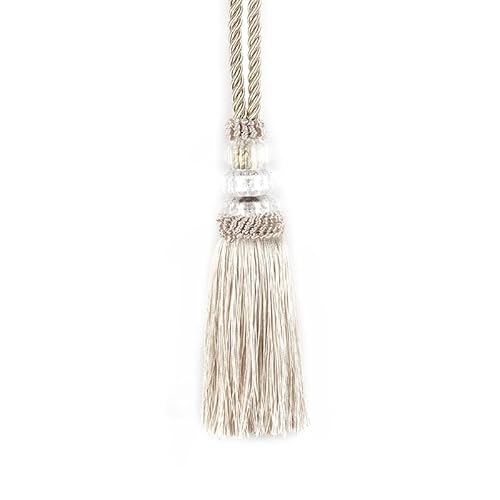 Zpengtai Vorhang Raffhalter 2 stücke Faux Kristall Perlen Quasten Fransen Vorhang Raffright Seil Fenster Drapes Dekoration Türhänge Ball Quaste Zubehör Gardinenhalter(Beige) von Zpengtai