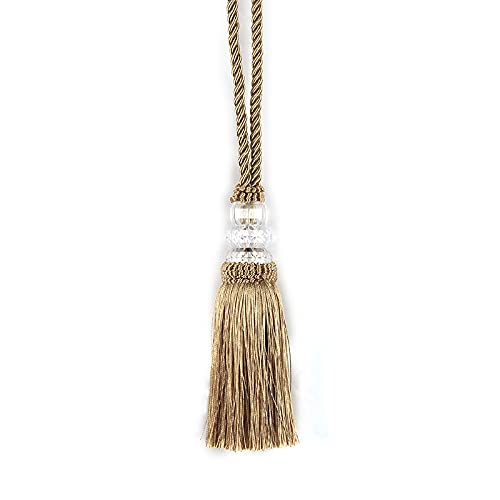 Zpengtai Vorhang Raffhalter 2 stücke Faux Kristall Perlen Quasten Fransen Vorhang Raffright Seil Fenster Drapes Dekoration Türhänge Ball Quaste Zubehör Gardinenhalter(Gold) von Zpengtai