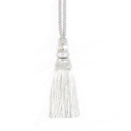 Zpengtai Vorhang Raffhalter 2 stücke Faux Kristall Perlen Quasten Fransen Vorhang Raffright Seil Fenster Drapes Dekoration Türhänge Ball Quaste Zubehör Gardinenhalter(White) von Zpengtai