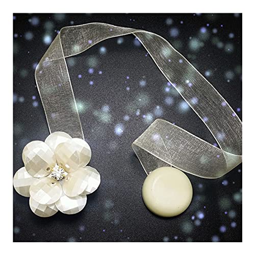 Zpengtai Vorhang Raffhalter 2 stücke Fensterhalter Tragbare Vorhang Clips Vorhang Schnalle Blume Form Magnetische Raffbacks Vorhänge Fenster Dekor Wohnaccessoires Gardinenhalter(White) von Zpengtai