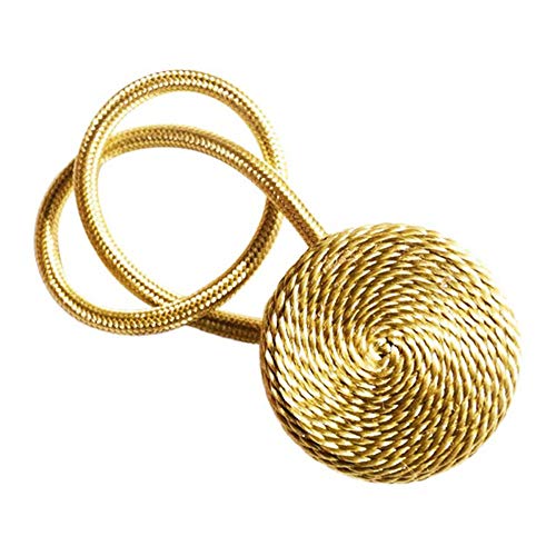 Zpengtai Vorhang Raffhalter 2 stücke Kurze geflochtene runde Vorhang schnallen Europa Stil magnetvorhänge magnetischer Vorhanghalter Vorhang Zubehör Gardinenhalter(Gold) von Zpengtai