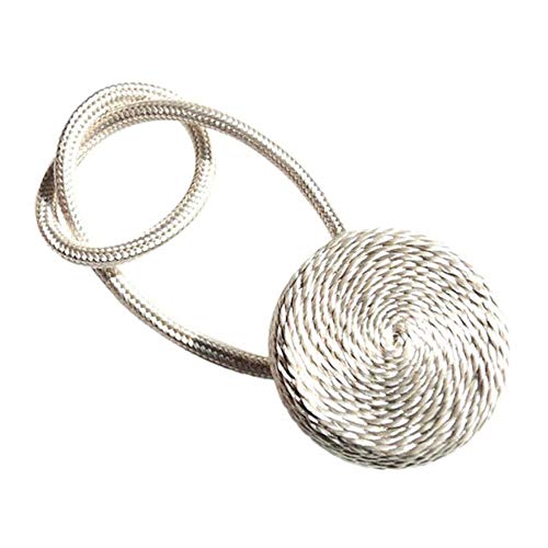 Zpengtai Vorhang Raffhalter 2 stücke Kurze geflochtene runde Vorhang schnallen Europa Stil magnetvorhänge magnetischer Vorhanghalter Vorhang Zubehör Gardinenhalter(White) von Zpengtai