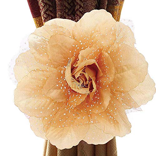 Zpengtai Vorhang Raffhalter 4 stücke Blumen Vorhang Raffiness Fleck Vorhang Clips Home Vorhang Halter Krawatte Backs Wohnzimmer Schlafzimmer Drape Decor Gardinenhalter(1 Blue) von Zpengtai