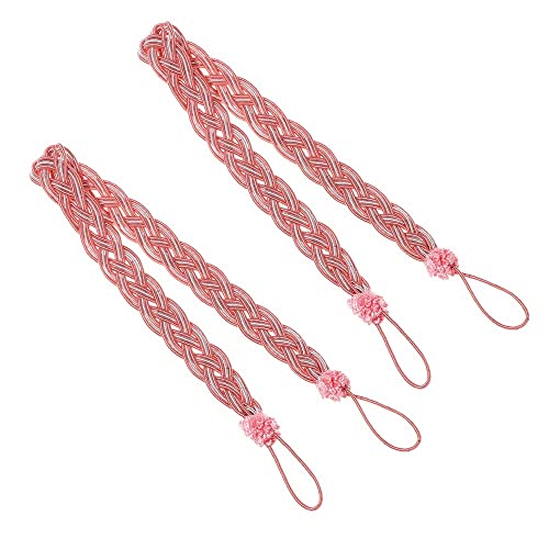 Zpengtai Vorhang Raffhalter 4. Stck Dauerhafter geflochtener Satin-Seil Einfache Vorhang-Krawatte Backs Tippe Hold Backs Vorhang Voile Strap Home Decorations Gardinenhalter(Pink) von Zpengtai