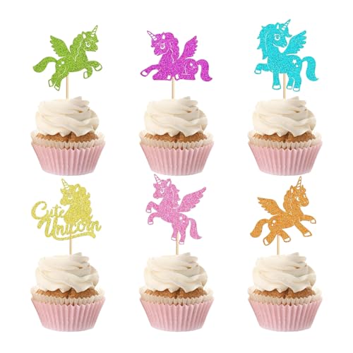 ZpiLkes Cupcake-Topper mit Einhorn-Motiv, bunt, Dekoration für Einhorn-Thema, Babyparty, Party, Geburtstag, Party, Mädchen, Jungen, Geschenk, niedlich, 24 Stück ZpiLkes Cupcake-Topper mit Einhorn-Motiv, bunt, Dekoration für Einhorn-Thema, Babyparty, Party, Geburtstag, Party, Mädchen, Jungen, Geschenk, niedlich, 24 Stück von ZpiLkes