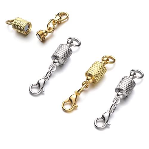 Zpsolution Halsketten-Magnetverschluss, 6 mm, leicht und klein, Silber/Gold, 4 Stück Zpsolution Halsketten-Magnetverschluss, 6 mm, leicht und klein, Silber/Gold, 4 Stück von Zpsolution