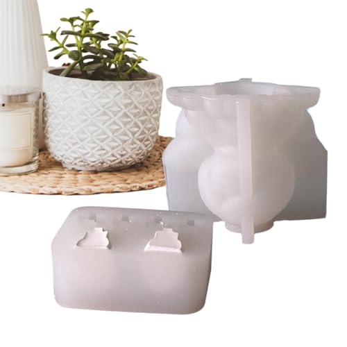 Festliches Handwerksform -Set - Weihnachtsimsiokonkerzenformen für künstlerische aromatische Kreationen, wiederverwendbare flexible Funktion für Seifenwachspolymerton, Wohndekorationsfeiertage, 8x5 Zo von Zqkimzi