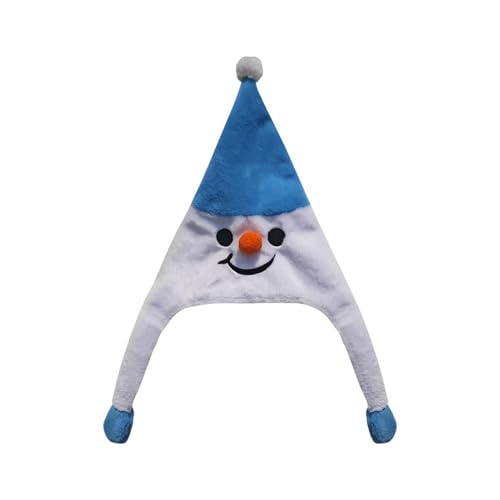Zqkimzi Lustige Plüsch-Samt-Weihnachtsmütze, Weihnachts-Plüschmützen | Süße Plüschmützen in Schneemannform - Weiche Neuheitshüte mit verstellbarem Kordelzug, Weihnachtsmützen für Feiertage, Partys, Zqkimzi Lustige Plüsch-Samt-Weihnachtsmütze, Weihnachts-Plüschmützen | Süße Plüschmützen in Schneemannform - Weiche Neuheitshüte mit verstellbarem Kordelzug, Weihnachtsmützen für Feiertage, Partys, von Zqkimzi