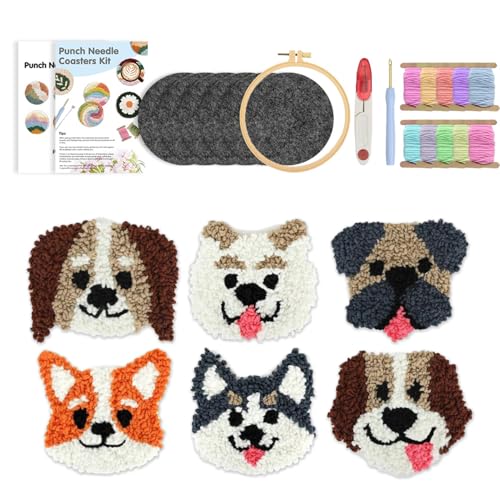 Zqkimzi Punch Needle Set, Animal Pattern Coasters, Beginner Embroidery Kit, Portable Yarn Hoop Craft Supplies, DI Y Tufting Activity for Women, Rug Making, Creative Projects, 3.94 inches Zqkimzi Punch Needle Set, Animal Pattern Coasters, Beginner Embroidery Kit, Portable Yarn Hoop Craft Supplies, DI Y Tufting Activity for Women, Rug Making, Creative Projects, 3.94 inches von Zqkimzi