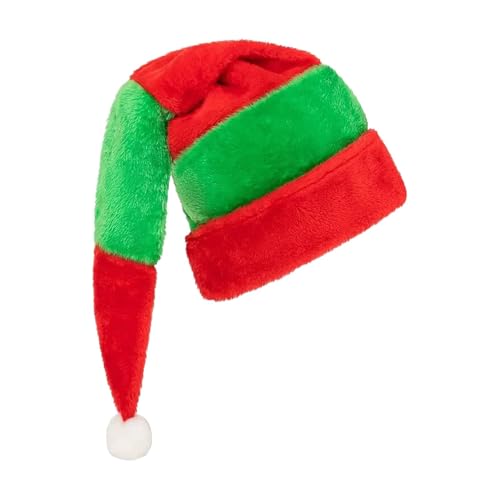 Zqkimzi Weihnachtszubehör Nikolausmütze, weiche Plüsch-Nikolausmütze, Weihnachtsmütze, Weihnachtsmannmütze für Weihnachtskostüm, Weihnachtsmannmütze, Weihnachtsmannmütze, gemütliche Weihnachtsmütze von Zqkimzi