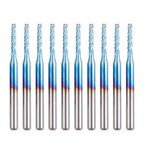 10 Stcs Wolframstahl Endmühlen Set 0 8 Mm Bis 3 175 Mm Blauer Beschichtung Für Hartlegierung Maismühlenschneider Für Ste von Zqxnt