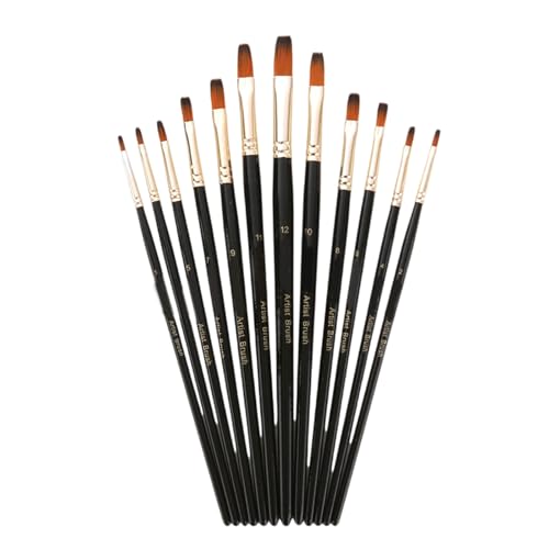 12pcs Künstler Pinsel Runde Spitze/Flache von Zqxnt