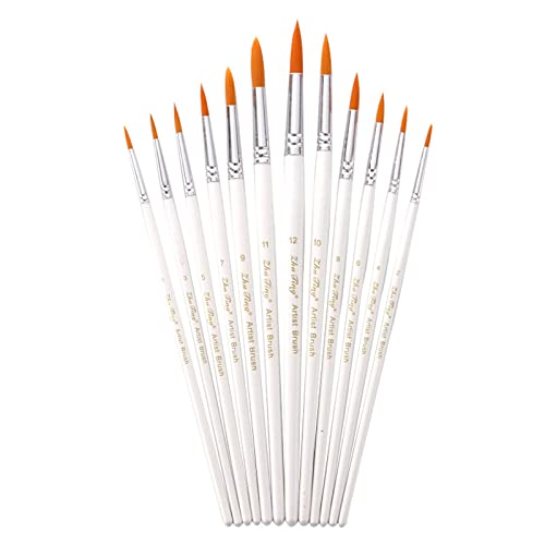 12x/Set Künstler Pinsel Aquarell Acrylpinsel Pinsel Praktische Malerei Zeichnung Für Anfänger Erwachsene von Zqxnt